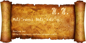 Ménesi Nátán névjegykártya
